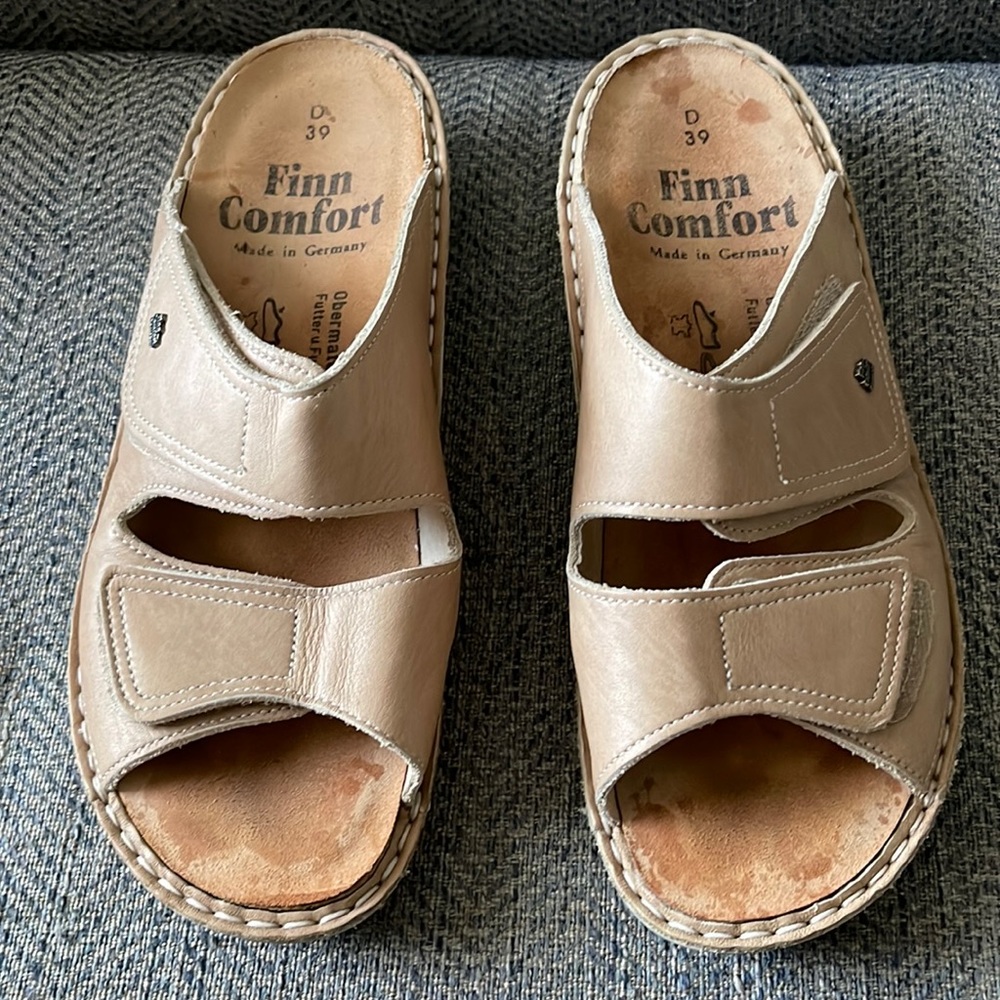 Finn Comfort Jamaika Marble Idaho Leather Sandals Size: 39D